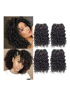 4-Piece Brazilian Short Curly Hair Extension Set Multicolour 8inch - v1608632095/N43261476A_1