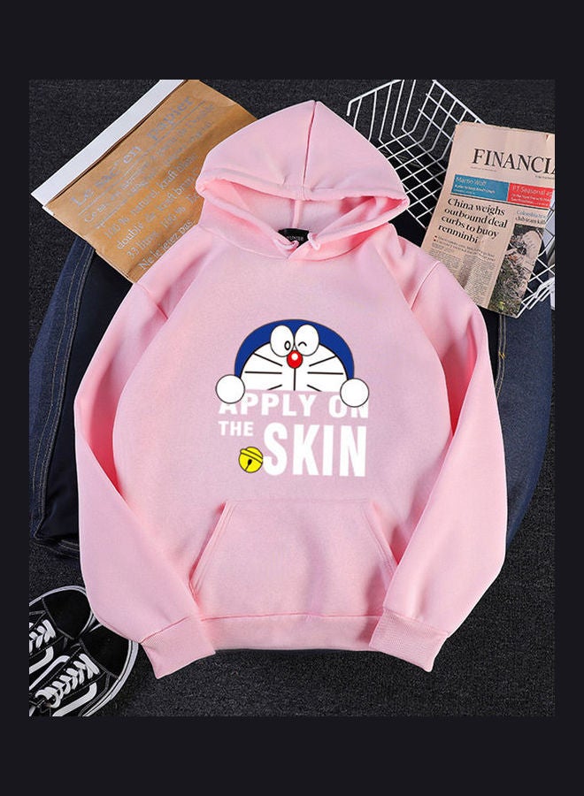 Cartoon Printed Velvet Hoodie Sweatshirt Multicolour  - Image 1