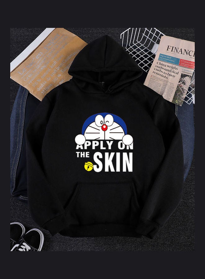 Cartoon Printed Velvet Hoodie Sweatshirt Multicolour  - Image 1