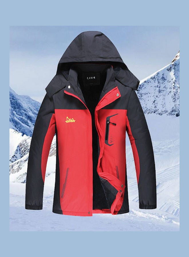 Couple Winter Thicken Windbreaker Waterproof Outdoor Jacket Red  - Image 1
