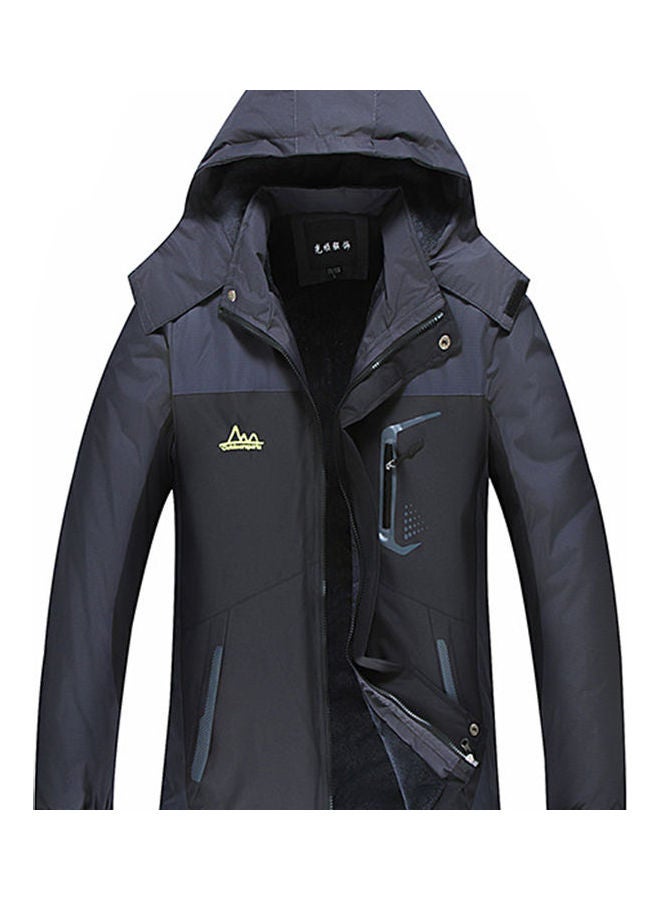 جاكيت شتوي سميك مضاد للماء للحماية من الرياح في الأماكن الخارجية أسود - Image 1