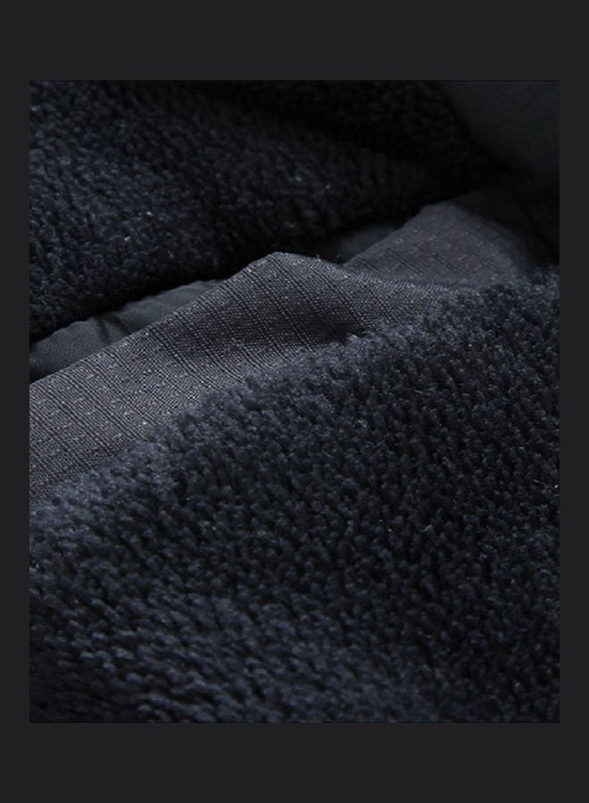 جاكيت شتوي سميك مضاد للماء للحماية من الرياح في الأماكن الخارجية أسود - Image 2