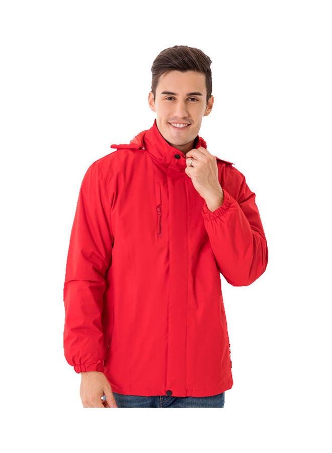 3 in 1 Thicken Fleece Waterproof Windbreaker Winter Jacket for Outdoor red  - Image 1
