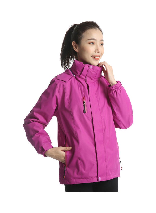 3 in 1 Thicken Fleece Waterproof Windbreaker Winter Jacket purple  - Image 1