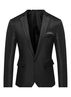 Groomsman Groom Single Row and One Button Cotton Coat black