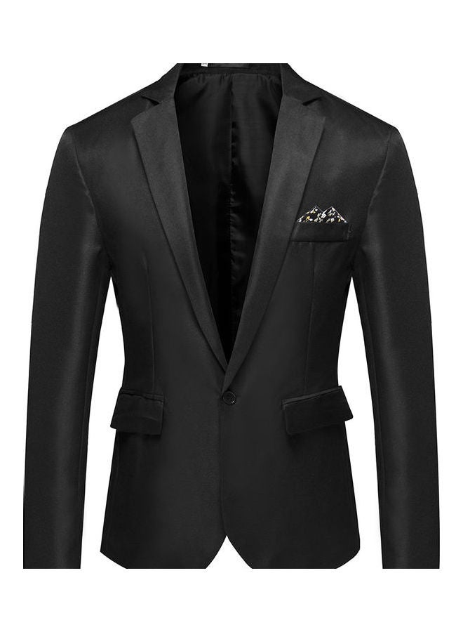 Generic - Groomsman Groom Single Row and One Button Cotton Coat black - Image 1