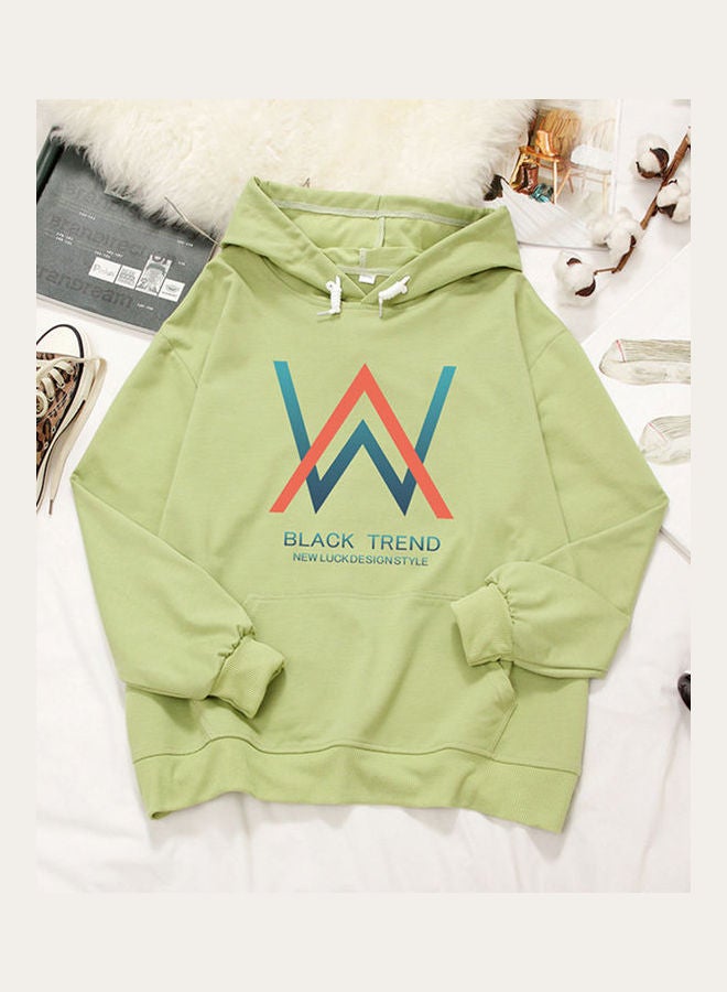 Loose Sweatshirt W Crew Neck Long Sleeve T-Shirt green - Image 1