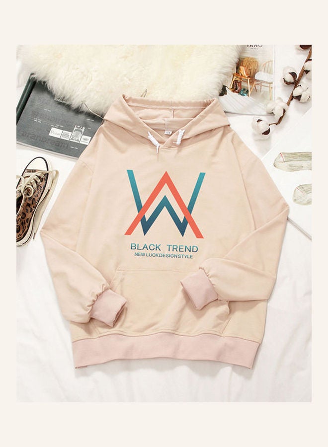 Loose Sweatshirt W Crew Neck Long Sleeve T-Shirt apricot - Image 1