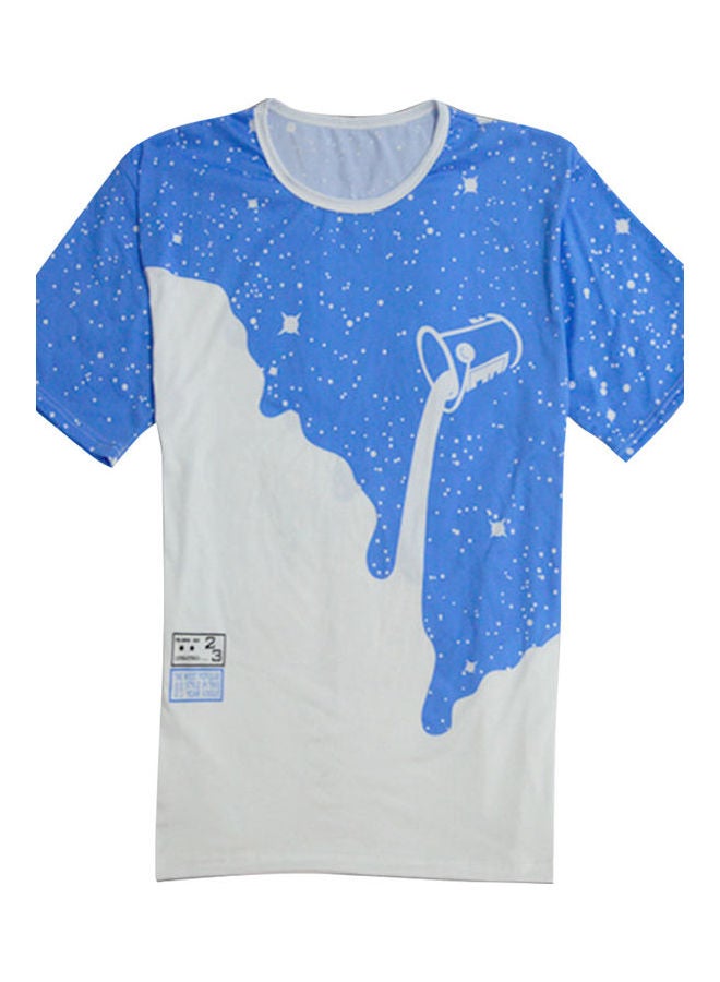 Summer Casual Breathable T-Shirt Blue - Image 1