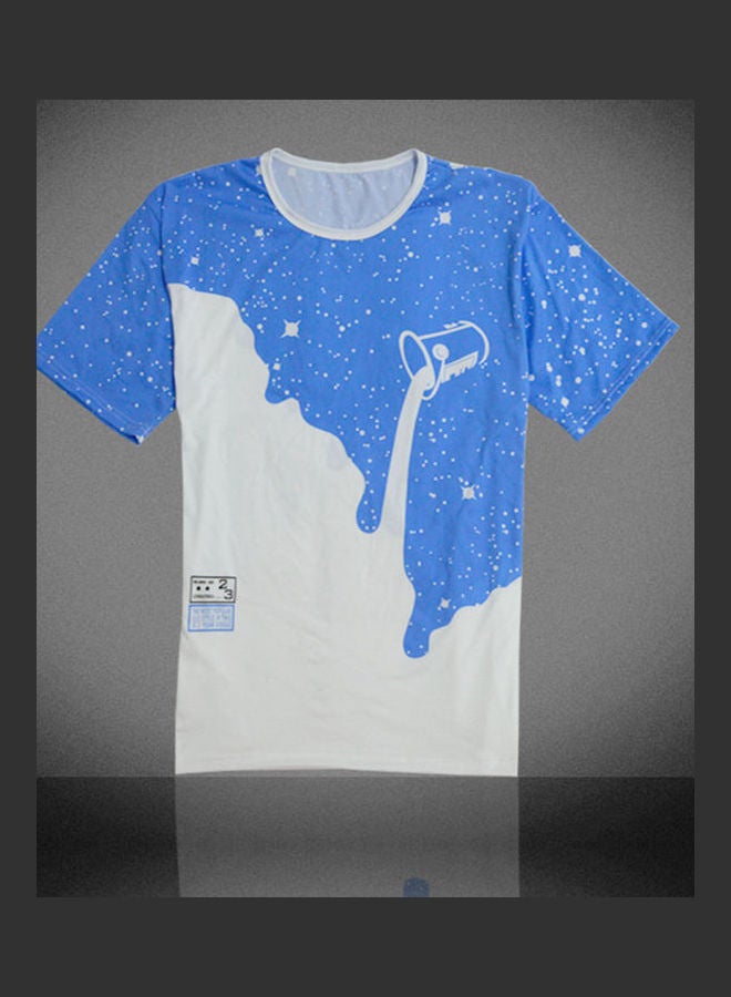 Summer Casual Breathable T-Shirt Blue - Image 2