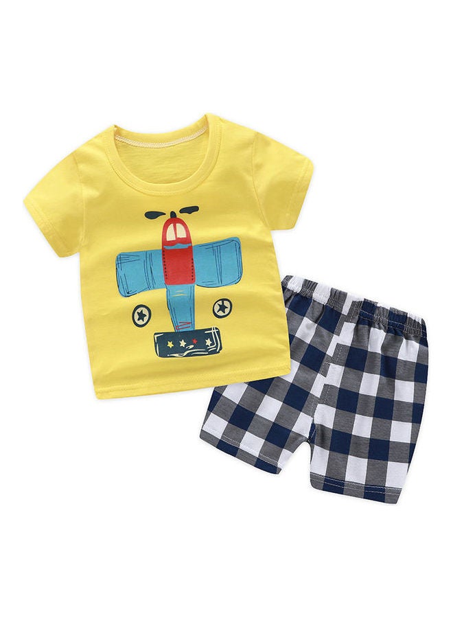 Baby Girls and Boys Cartoon Printing Top and Short Suit Multicolour - Image 4