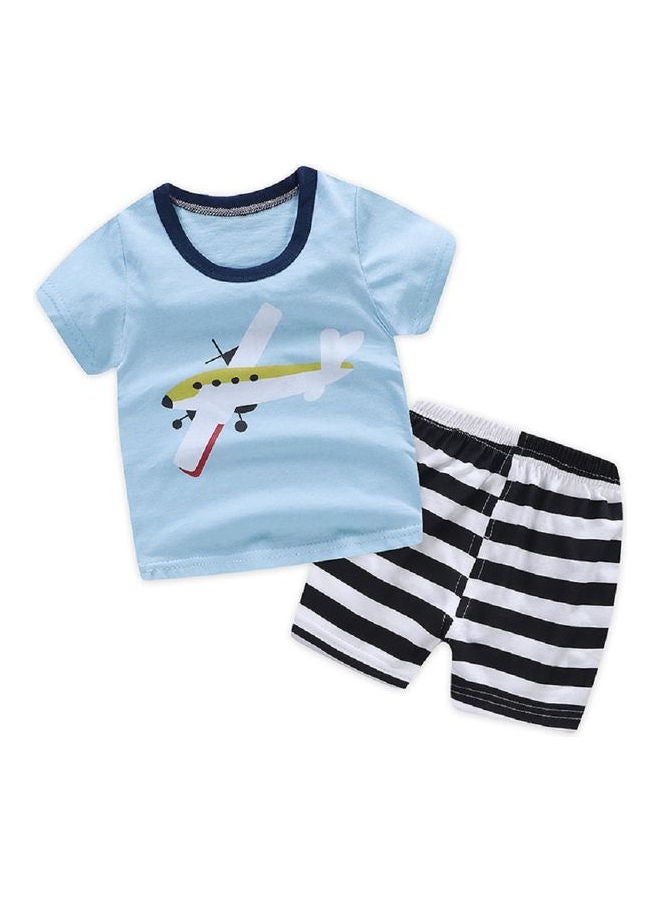 Baby Girls and Boys Cartoon Printing Top and Short Suit Multicolour - Image 2