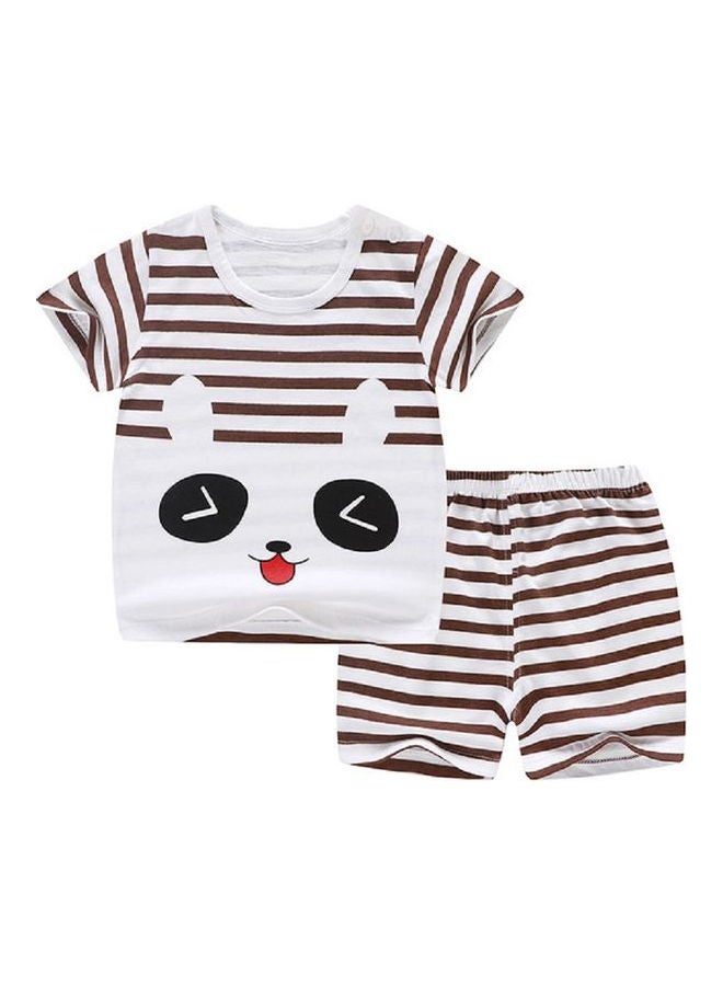 Baby Girls and Boys Cartoon Printing Top and Short Suit Multicolour