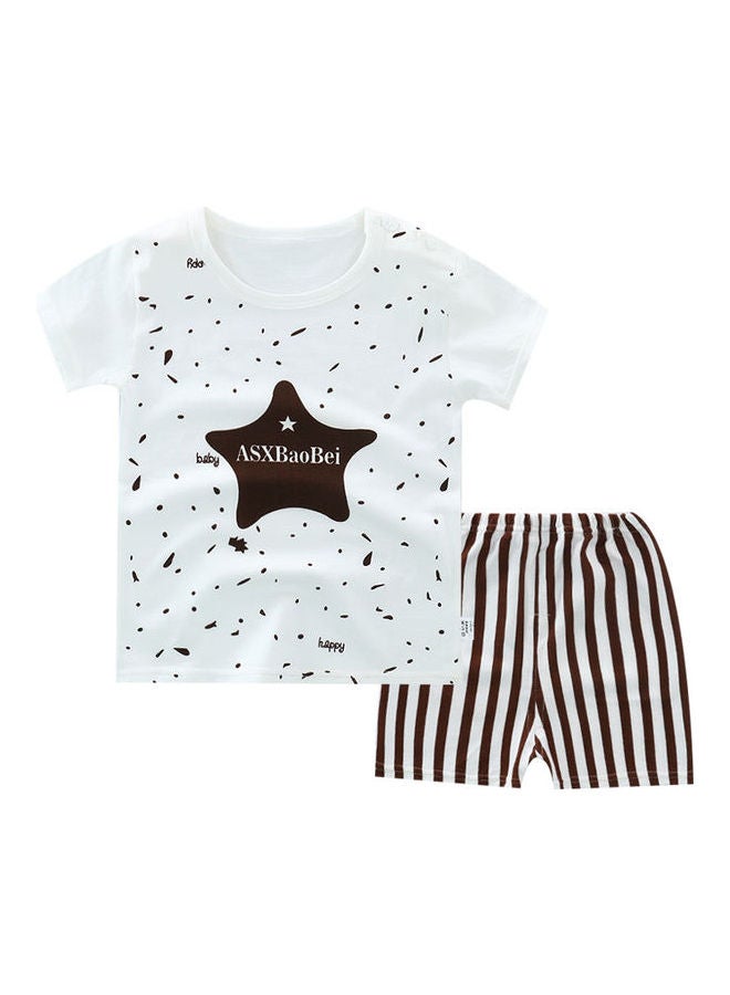 Summer Soft Cotton Breathable Cartoon Printing T-Shirt and Shorts Multicolour - Image 1