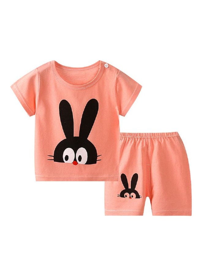 Generic - 2-Piece Children Home Suit Short Sleeve Top and Shorts Multicolour - Image 1