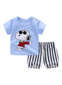 Generic 2-Piece Children Home Suit Top and Shorts Multicolour  - Image 1