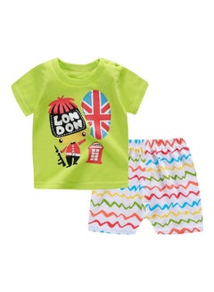 Generic Children Cartoon Printed Short Sleeve Pants for Baby Multicolour  - Image 1