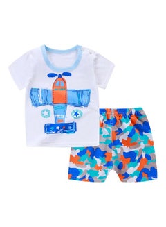 Generic 2-Piece Cartoon Printed Suit for Baby Multicolour 