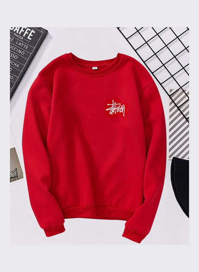 Casual Sports Sweatshirt Red - Image 1