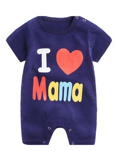 Newborn Baby Romper One-piece Conjoined dark blue