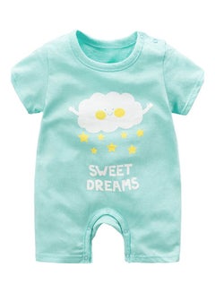 Newborn Baby Romper One-piece Conjoined light blue