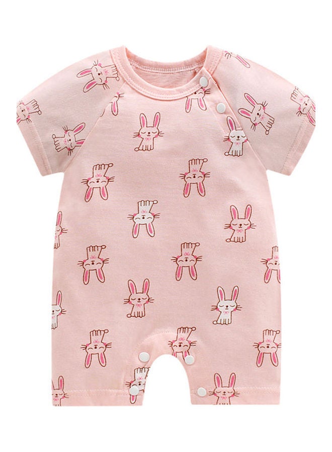Rainbow Short Sleeve Jumpsuit Baby Romper Bunny