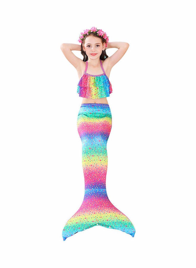 Generic - 3 Piece Kid Swimwear Mermaid Swimsuit for 3-12 Years Blue - Image 1