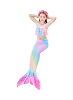 Generic 3 Piece Kid Swimwear Mermaid Swimsuit for 3-12 Years Pink  - Image 3