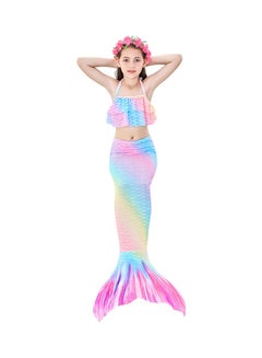 Generic 3 Piece Kid Swimwear Mermaid Swimsuit for 3-12 Years Pink  - Image 2