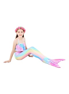 Generic 3 Piece Kid Swimwear Mermaid Swimsuit for 3-12 Years Pink  - Image 5