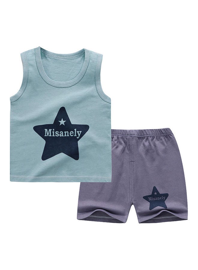 2 Piece Baby Clothing Suit Cotton green&grey 