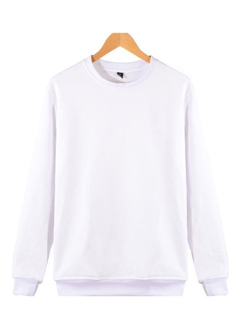 Solid Colour Sweater Winter Warm Coat White
