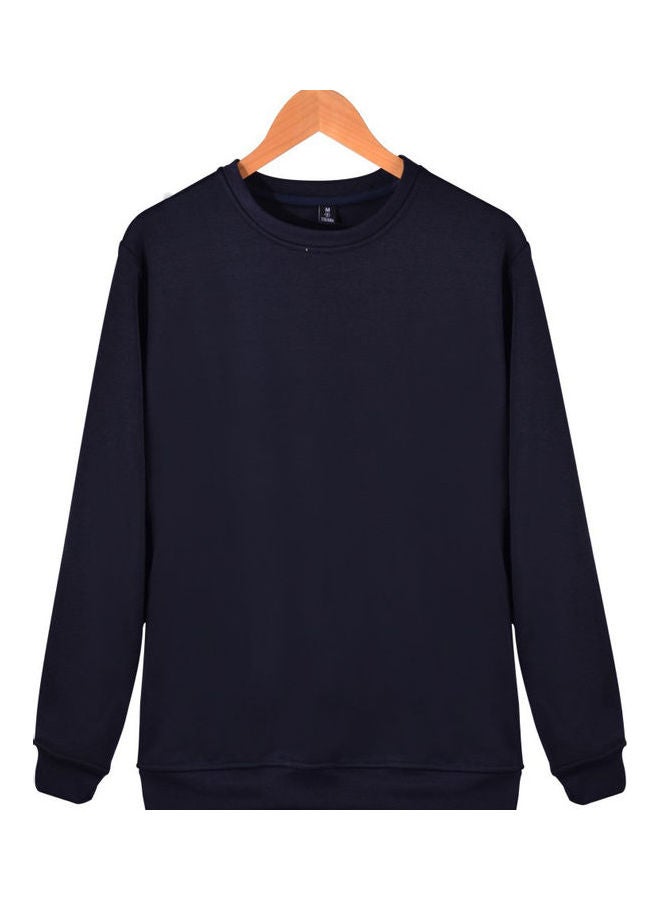 Solid Colour Winter Warm Sweater Dark Blue - Image 1