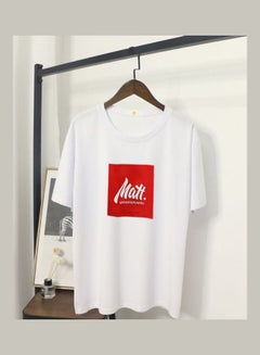 T-shirt Letter Printing Simple Couple Clothes white