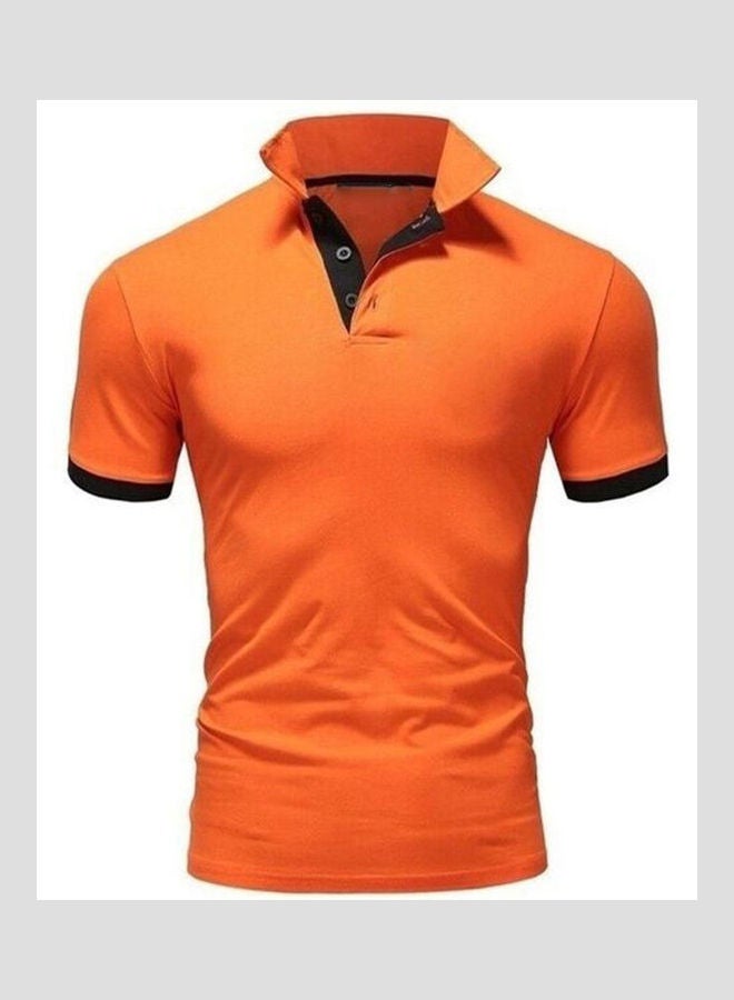 Pure Color Shirt Fashionable Orange - Image 2