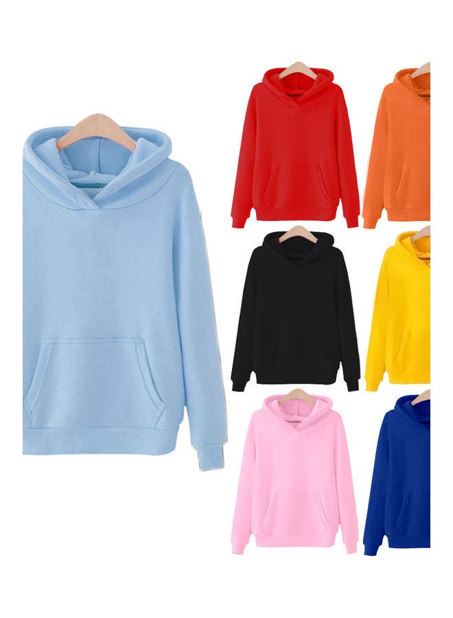 Men Women Hooded Sweatshirt Blue - Image 5