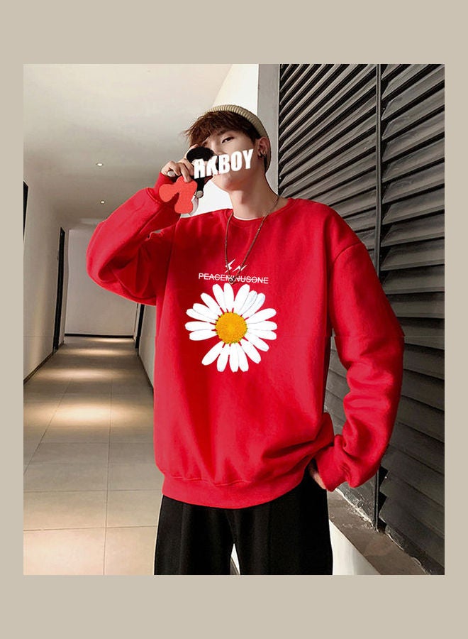 Loose Casual Pullover Red  - Image 1