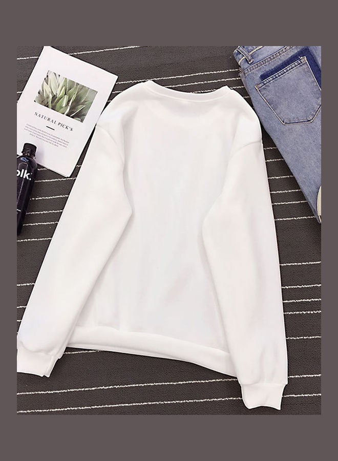 Loose Casual Pullover White  - Image 2
