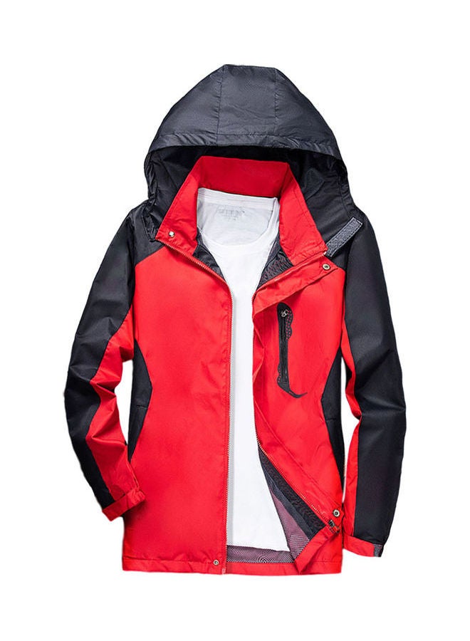 Windproof Jacket Single-layer Rainproof Hiking Suits red - Image 1