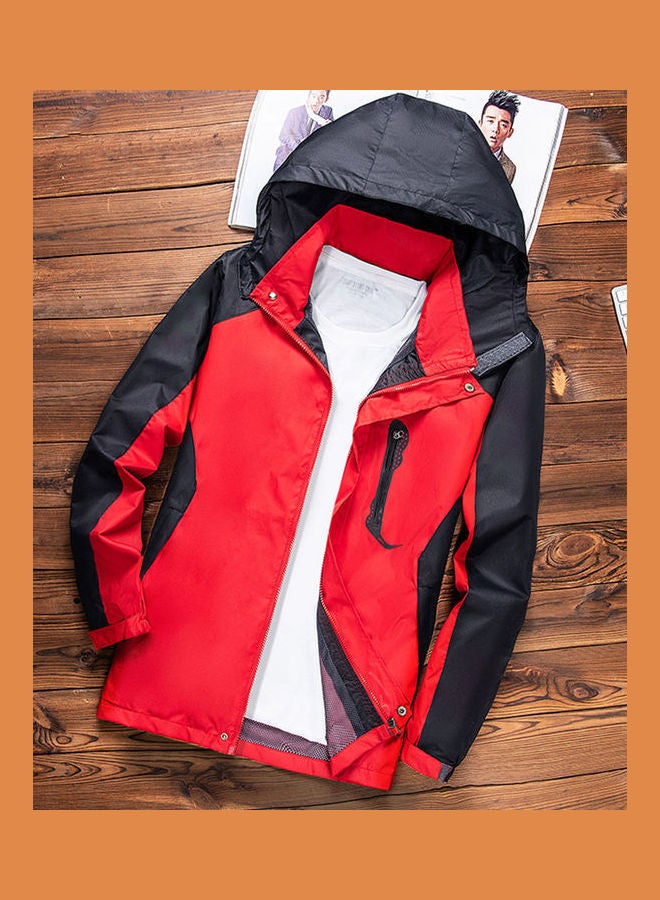 Windproof Jacket Single-layer Rainproof Hiking Suits red - Image 2