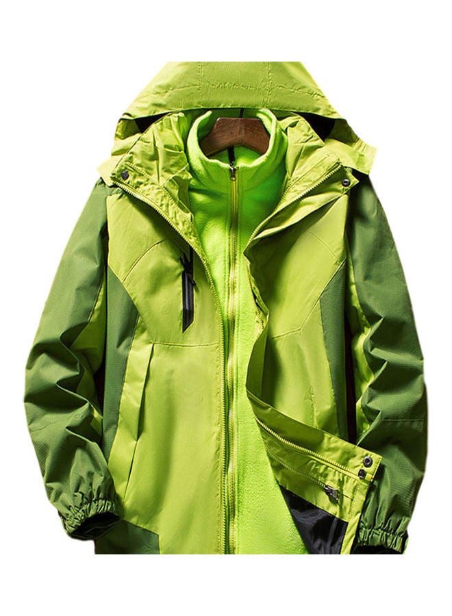 2 Piece Windbreaker Autumn Jacket and Three-in-One Detachable Outdoor Suit Fruit Green  - Image 2
