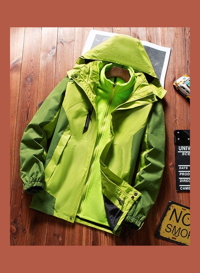 2 Piece Windbreaker Autumn Jacket and Three-in-One Detachable Outdoor Suit Fruit Green  - Image 1
