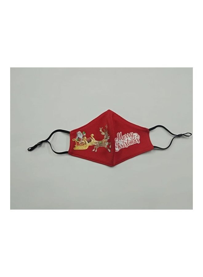 eeziclean - Reusable Fabric Face Mask Red Xmas Santa Cart Small - Image 1