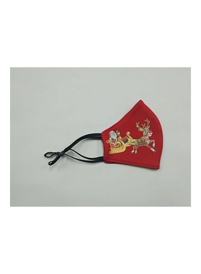 eeziclean - Reusable Fabric Face Mask Red Xmas Santa Cart Small - Image 1