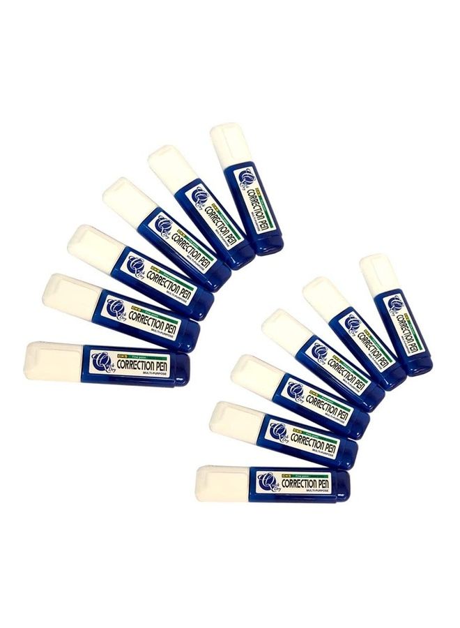 12-Piece Correction Pen Blue/White - Image 1