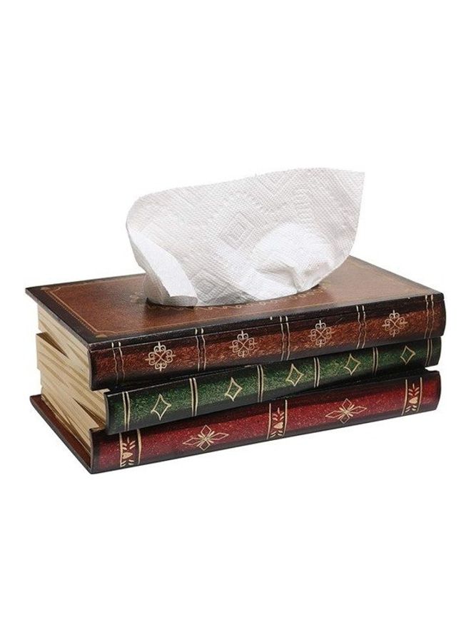 We Happy Wooden Book Shaped Tissue Holder Box  - Image 1