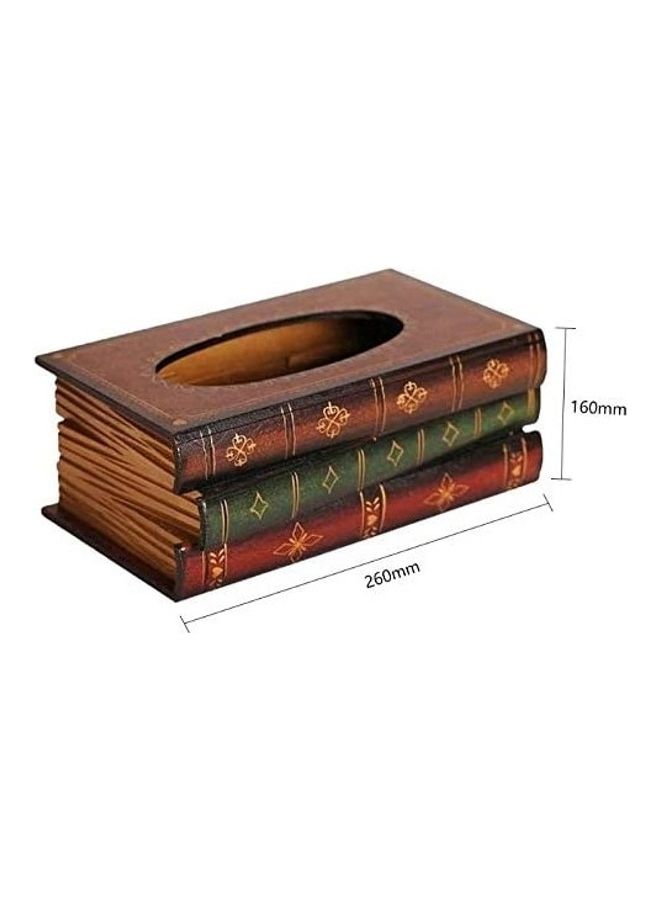 We Happy Wooden Book Shaped Tissue Holder Box  - Image 3