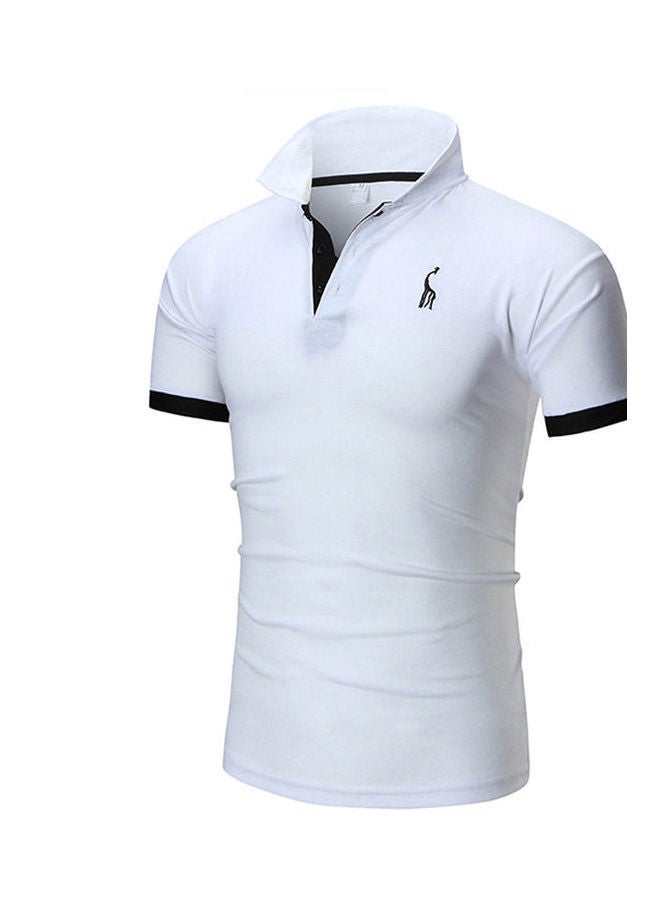 Casual Fawn Printing T-Shirt White/Black - Image 1