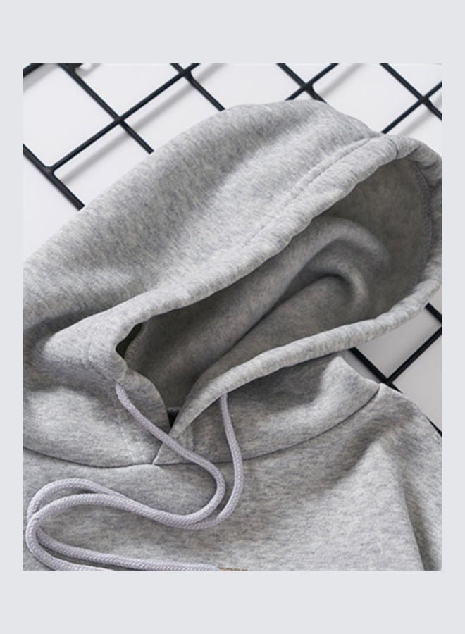 Warm Thicken Fleece Sweatshirt Grey - Image 3