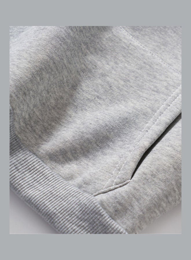 Warm Thicken Fleece Sweatshirt Grey - Image 5